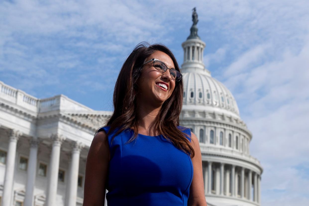 US Rep Lauren Boebert, pictured at the US Capitol, railed against federal aid during her CPAC remarks on 10 July. (EPA)