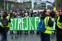 Swedish environmental activist Greta Thunberg attends a youth climate protest in Bristol