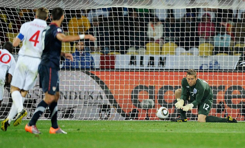 England have never beaten the USA at the World Cup, including the 2010 tournament where Rob Green made a calamitous mistake in goal (Getty Images)