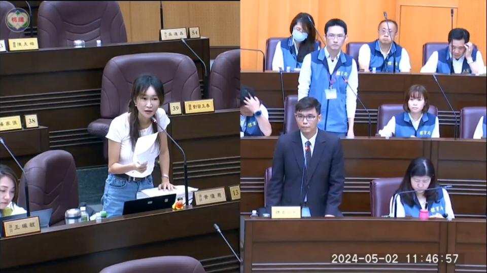 桃園市議員黃瓊慧(左)認為，體育局長許彥輝(右)處事態度消極。圖：黃瓊慧提供