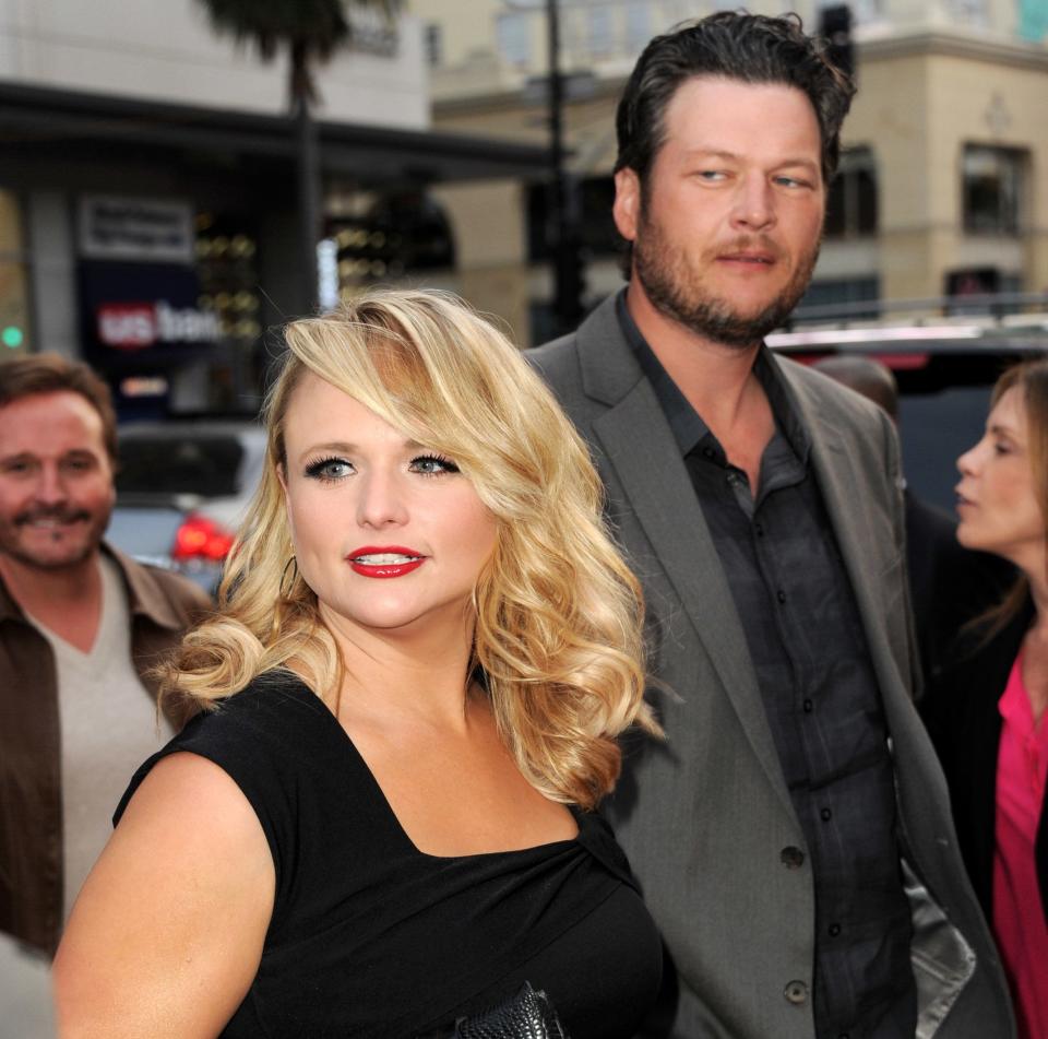 Miranda Lambert and Blake Shelton arrive at a screening of NBC's "The Voice" in 2013. (Photo: Kevin Winter via Getty Images)