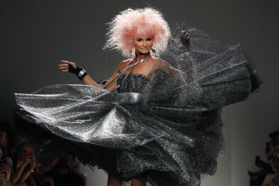 The Betsey Johnson Spring 2014 collection is modeled during Fashion Week in New York, Wednesday, Sept. 11, 2013. (AP Photo/John Minchillo)