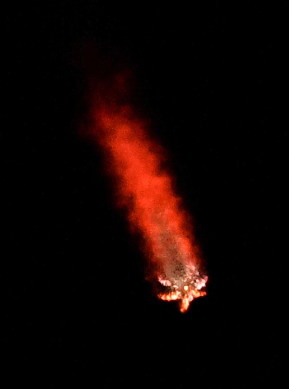 A SpaceX Falcon 9 rocket lifts off from Cape Canaveral Space Force Station early Wednesday morning.