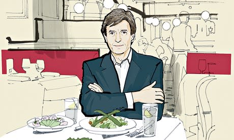 <span>Nigel Havers at La Brasserie, South Kensington. Illustration: Lyndon Hayes for Observer Food Monthly</span><span>Photograph: Lyndon Hayes for Observer Food Monthly</span>