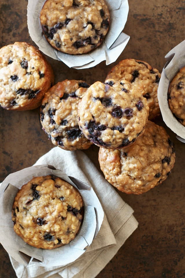 Blueberry Oat Greek Yogurt Muffins