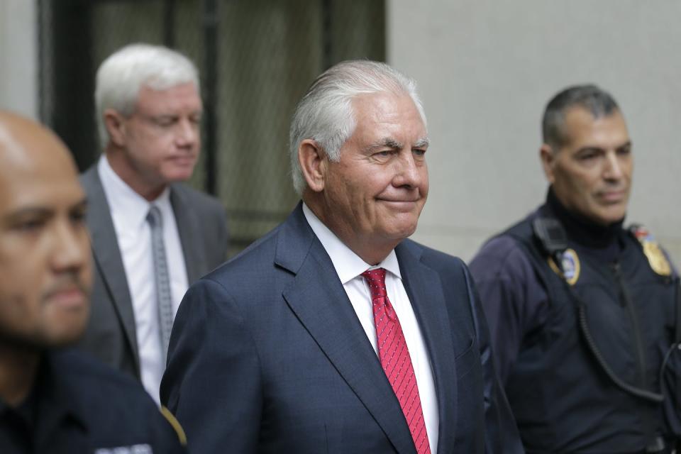 In 2019, former Exxon Mobil CEO Rex Tillerson testified in a securities fraud lawsuit brought by the New York attorney general’s office. The judge ruled in Exxon’s favor. <a href="https://newsroom.ap.org/detail/ExxonClimateLawsuit/cc7e743167614cb4bf7a4ec99319422f/photo" rel="nofollow noopener" target="_blank" data-ylk="slk:AP Photo/Seth Wenig;elm:context_link;itc:0;sec:content-canvas" class="link ">AP Photo/Seth Wenig</a>