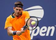 Sept 9, 2018; New York, NY, USA; Juan Martin del Potro of Argentina hits to Novak Djokovic of Serbia in the men’s final on day fourteen of the 2018 U.S. Open tennis tournament at USTA Billie Jean King National Tennis Center. Mandatory Credit: Robert Deutsch-USA TODAY Sports