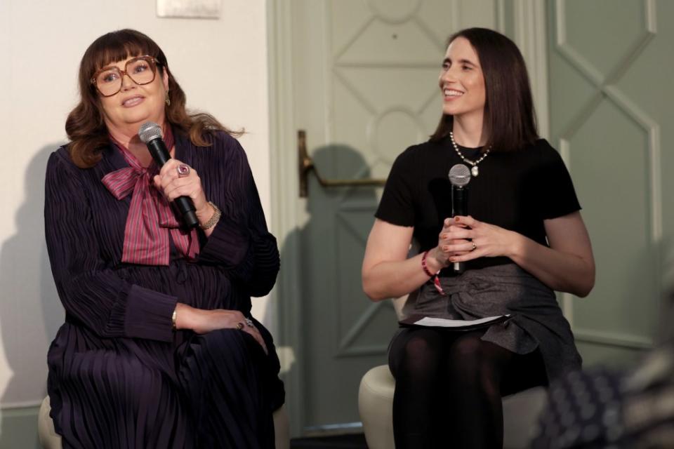 Lara Richardson, CMO, Hallmark Media (L) and Sara Wilson, Digital Brand, Content Community Strategist, at The Wrap's Power Women Summit, Maybourne Hotel, Beverly Hills, California on Dec 5, 2023.