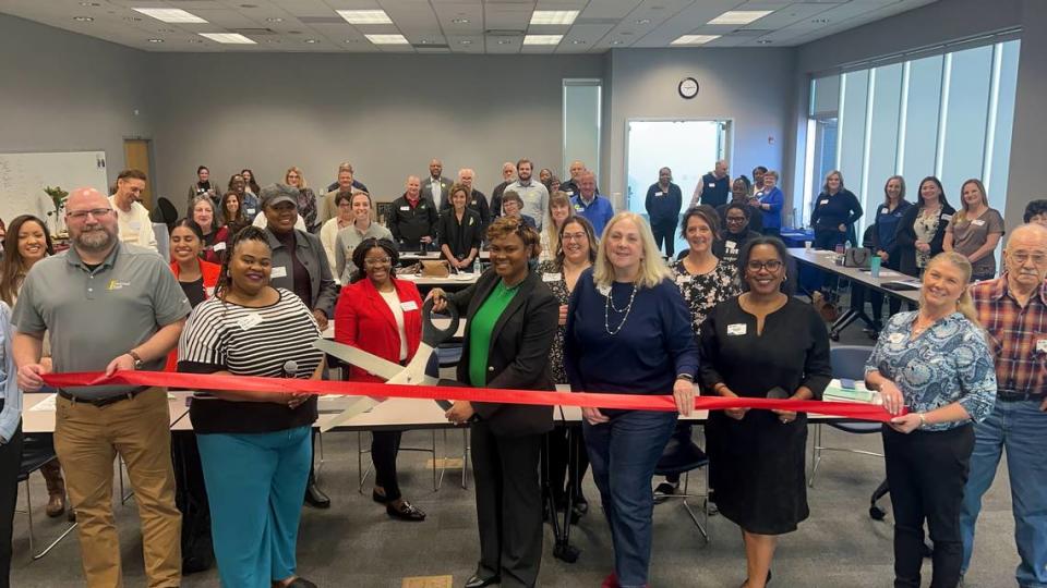 On Friday, Feb. 23, Tanisha Durrah, owner of Durrah Development held a ribbon cutting during the O’Fallon/Shiloh Chamber of Commerce Business Over Breakfast. Durrah Development is a personal growth and leadership development company that will assist you to lead, grow, and inspire. Pictured cutting the ribbon is Tanisha Durrah.