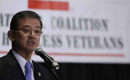 United States Veterans Affairs Secretary Eric Shinseki addresses The National Coalition for Homeless Veterans conference in Washington May 30, 2014. REUTERS/Gary Cameron