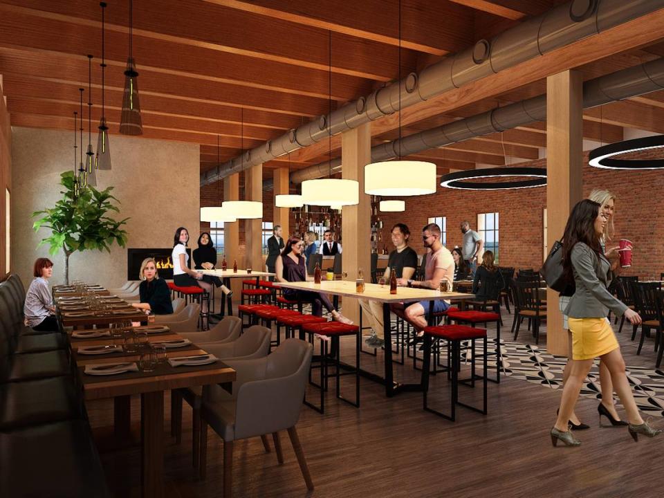 A rendering shows a early design idea for the interior of the 620 W. Idaho St building. Architect Eric Anderson said the final design will look different as tenants provide input.