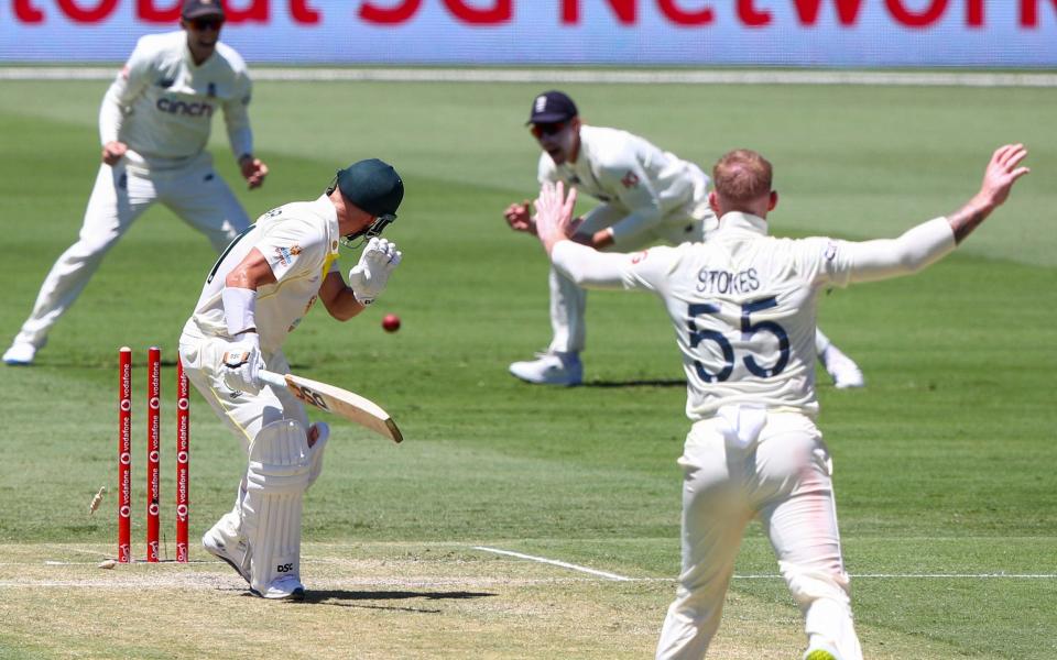 Stokes bowls Warner with a perfect delivery - AP