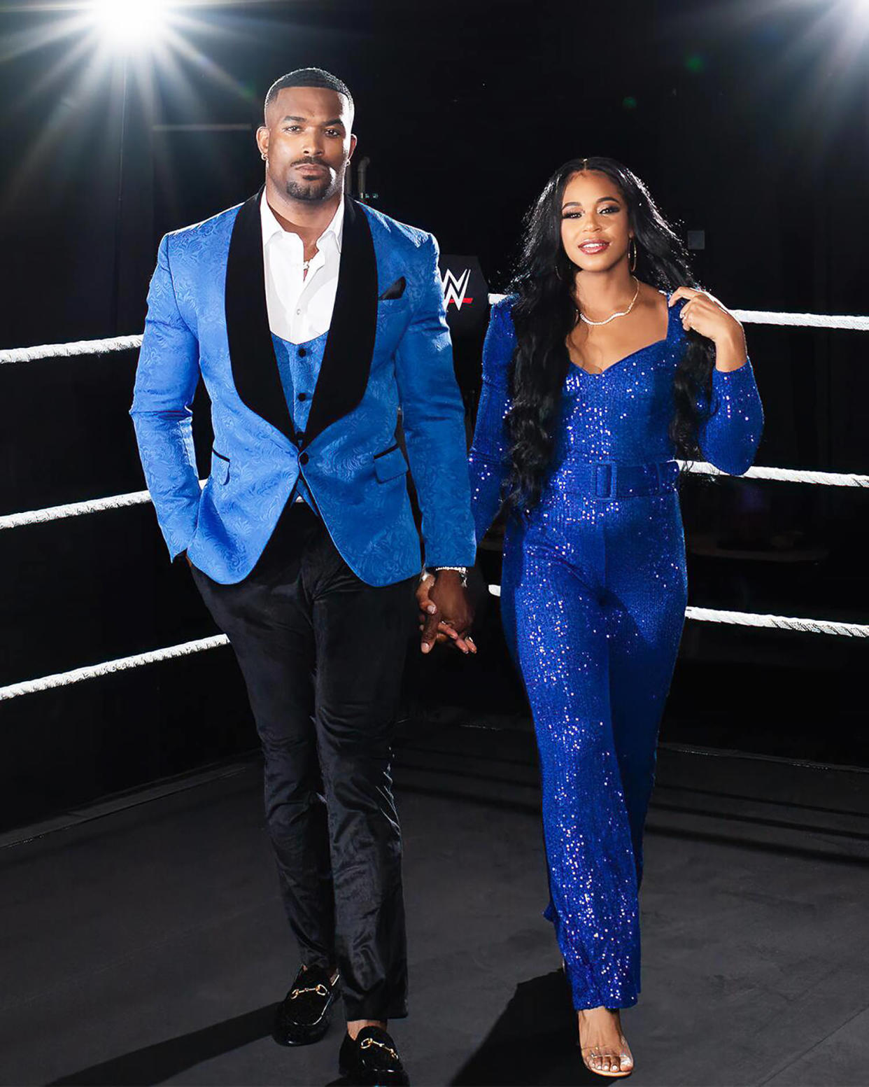 Montez Ford and Bianca Belair on “Love & WWE: Bianca & Montez.” (Hulu)