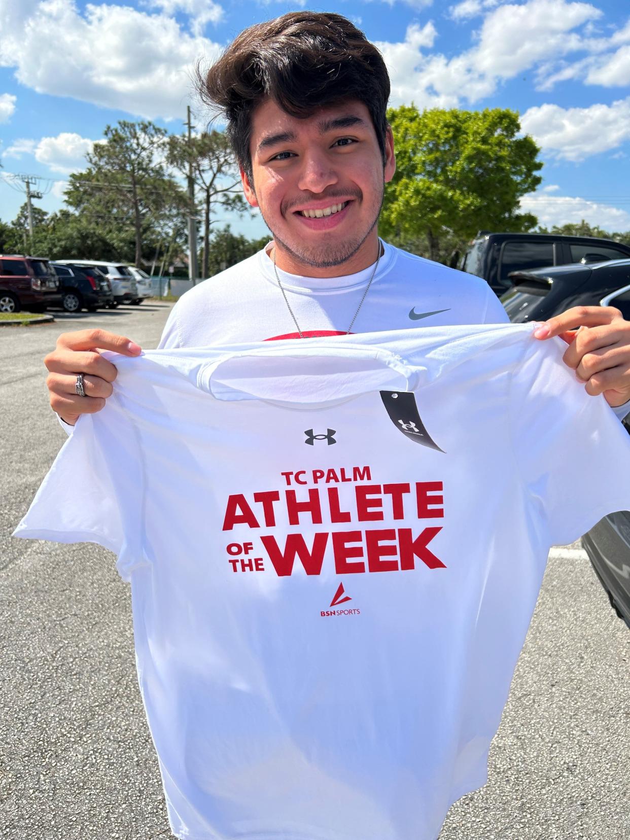 St. Lucie West Centennial senior Jorge Ramos is the latest winner of TCPalm's Athlete of the Week presented by Mulligan's Beach House Bar & Grill for the 2023-24 school year.