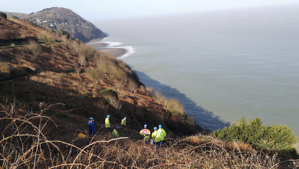 <em>The car plunged more than 300 metres down a cliff in North Devon (Picture: SWNS)</em>