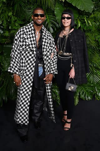 <p>Jon Kopaloff/WireImage</p> Usher and Jennifer Goicoechea