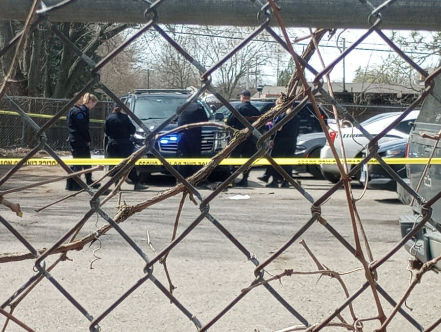 Video released April 19 by Lansing Police Department reveals the struggle between the suspect and four Lansing Police officials occurred in front of this police car. (WLNS/File photo April 10, 2024)