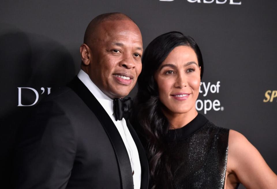 Dr. Dre (L) and Nicole Young attend the City of Hope Spirit of Life Gala 2018 at Barker Hangar on October 11, 2018 in Santa Monica, California. (Photo by Frazer Harrison/Getty Images)