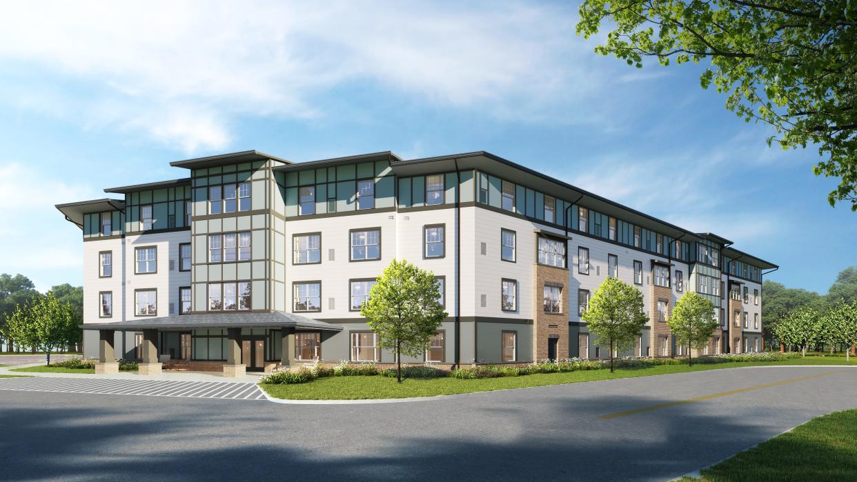 A rendering of Edgeview at Legends Park at 981 Peach Ave. The 99-unit senior living development broke ground on Dec. 7.