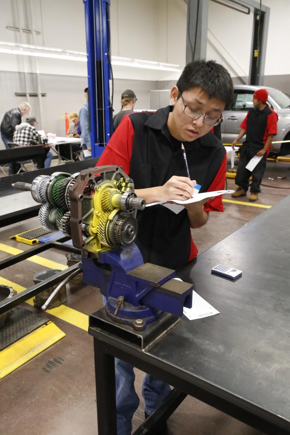 Robert Begaye of Farmington HIgh School was one of nearly 200 high school and college students from across the region taking part in the Skills USA regional competition on Friday, Nov. 17 at San Juan College.