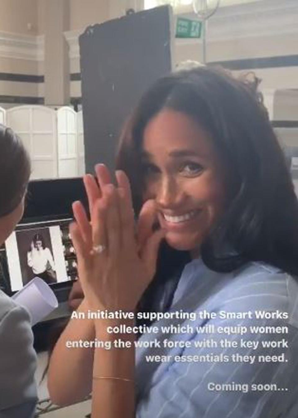 Duchess of Sussex in a video of her latest collaboration with a charity (PA)