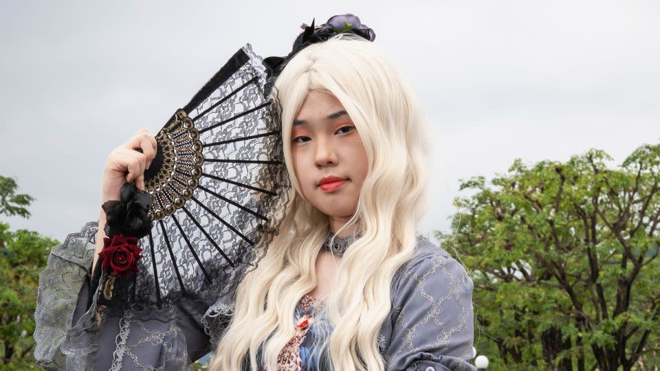 Chen Xinyu, 16, is dressed as a gothic style Lolita. - Noemi Cassanelli/CNN