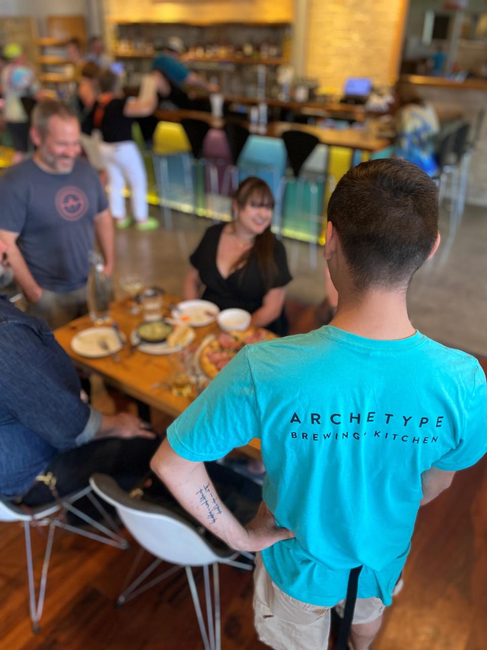 Guests dine at Archetype Brewing and Kitchen at 39 Banks Ave. on Asheville's South Slope. The taproom is the local brewery's third location.