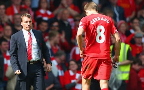 Liverpool manager Brendan Rodgers looks dejected - Credit: getty images