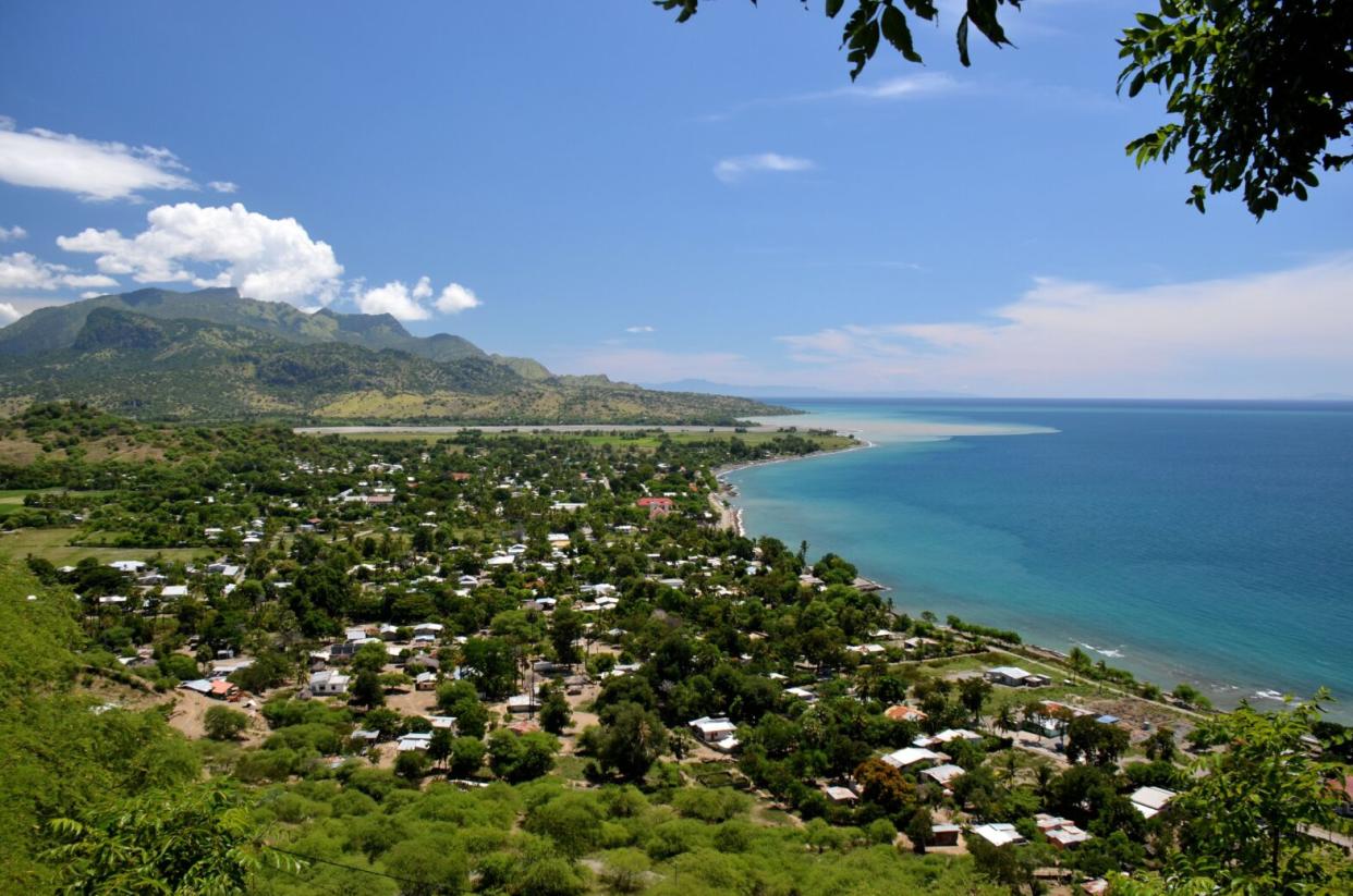 aerial view of coastline in East Timor