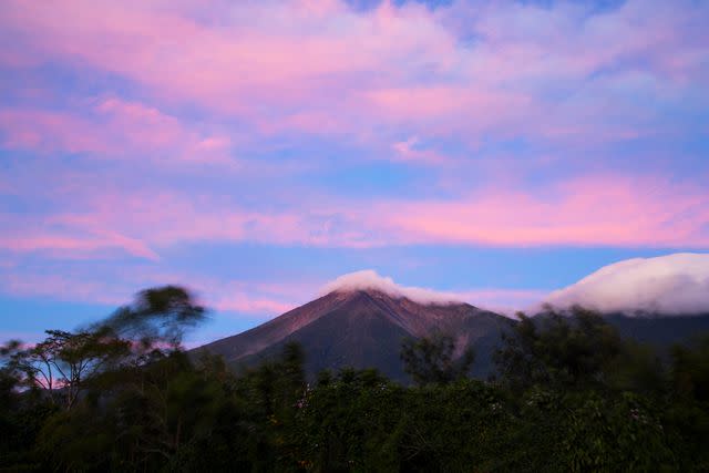 <p>Joaquin Trujillo</p> The Fuego volcano at sunset.