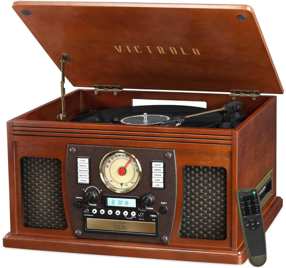 Victrola 8-in-1 Bluetooth Record Plauer and Multimedia Center, best gifts for boyfriend