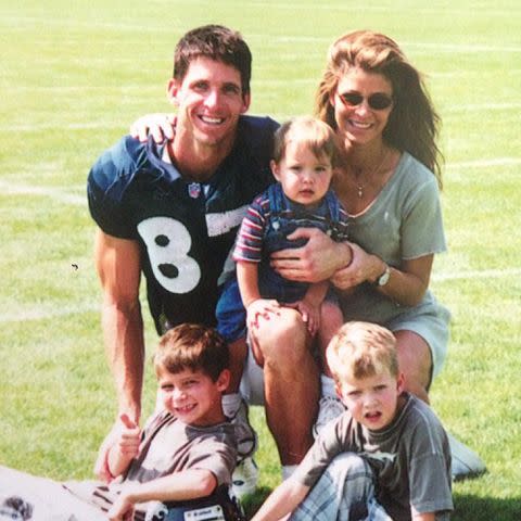 <p>Christian McCaffrey Instagram</p> Christian McCaffrey with his parents, Ed and Lisa, and his brothers Max and Dylan.