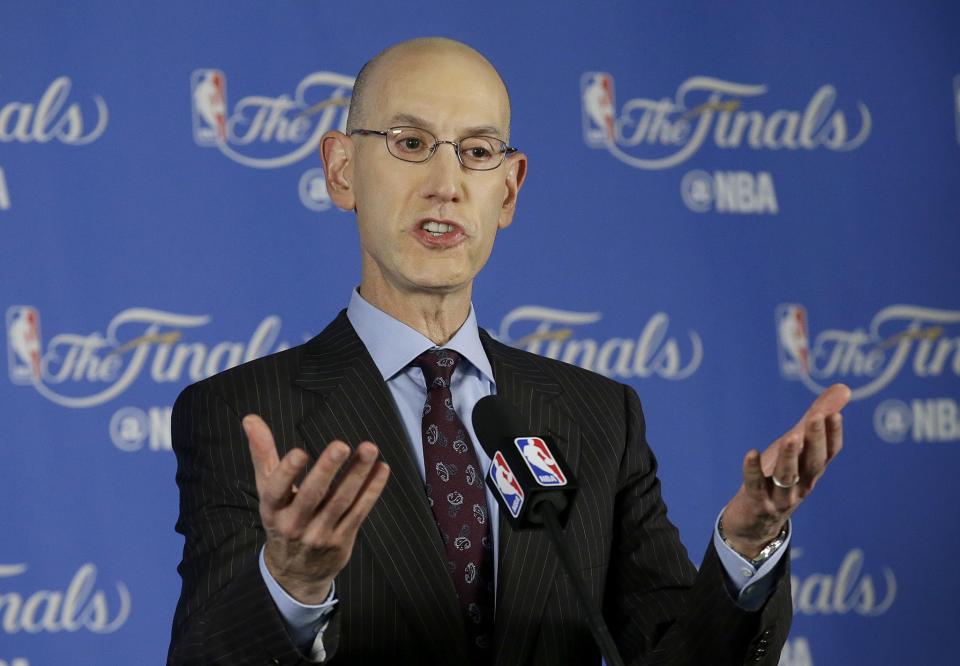 NBA Commissioner Adam Silver speaks before Game 1 of the 2016 NBA Finals. (AP/Jeff Chiu, File)