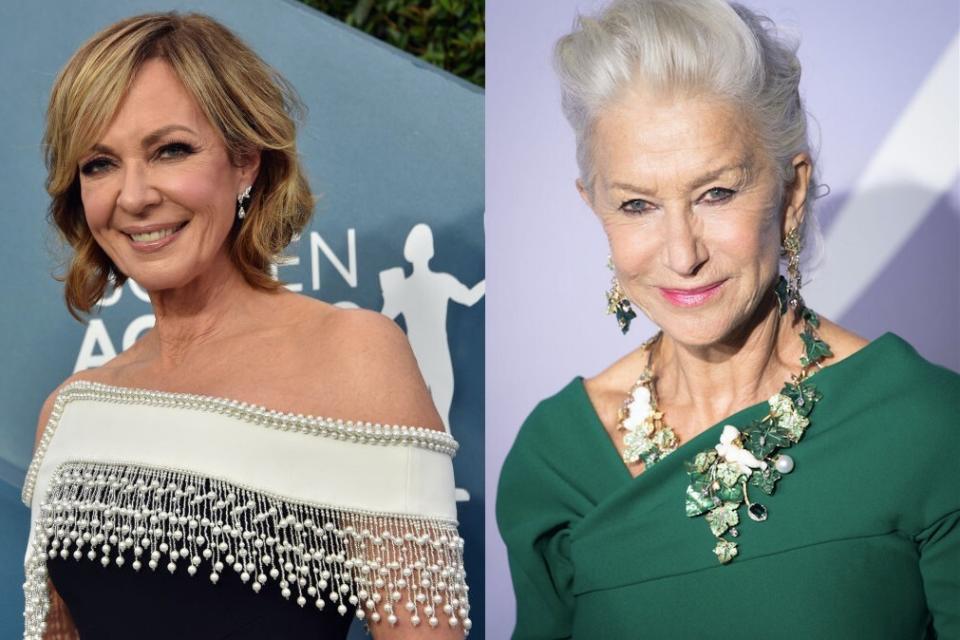 How Helen Mirren inspired Allison Janey to embrace her natural grey hair. (Getty)