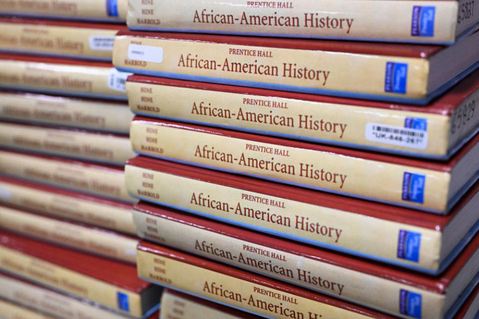 Textbooks for the College Board’s AP African American Studies course. (Getty Images)