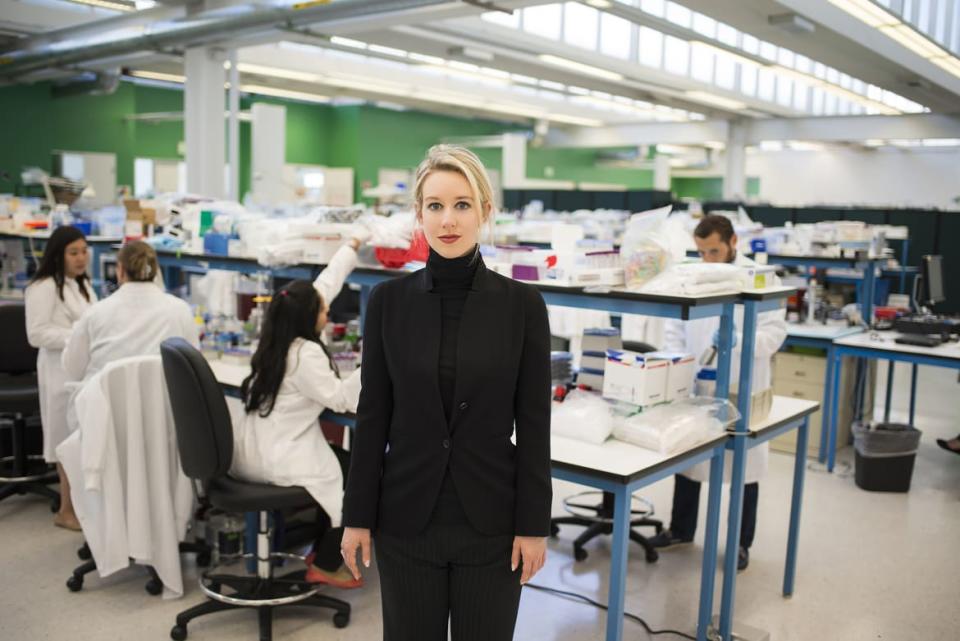<div class="inline-image__caption"><p>Theranos founder Elizabeth Holmes in HBO’s <em>The Inventor: Out for Blood in Silicon Valley.</em></p></div> <div class="inline-image__credit">Courtesy of HBO</div>
