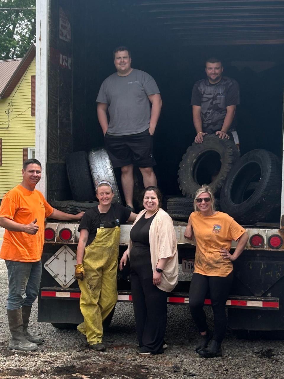 People from the Village of Thurston and the Fairfield County Health Department loaded up the tires recently collected from around the county and dropped off in the village.
