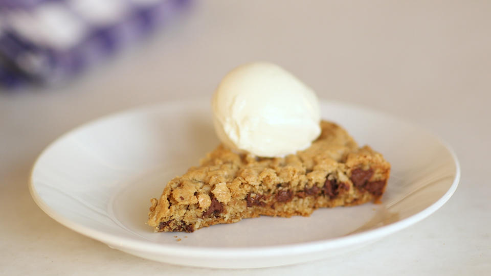 Chocolate-Chip Oat-Coconut Skillet Cookie