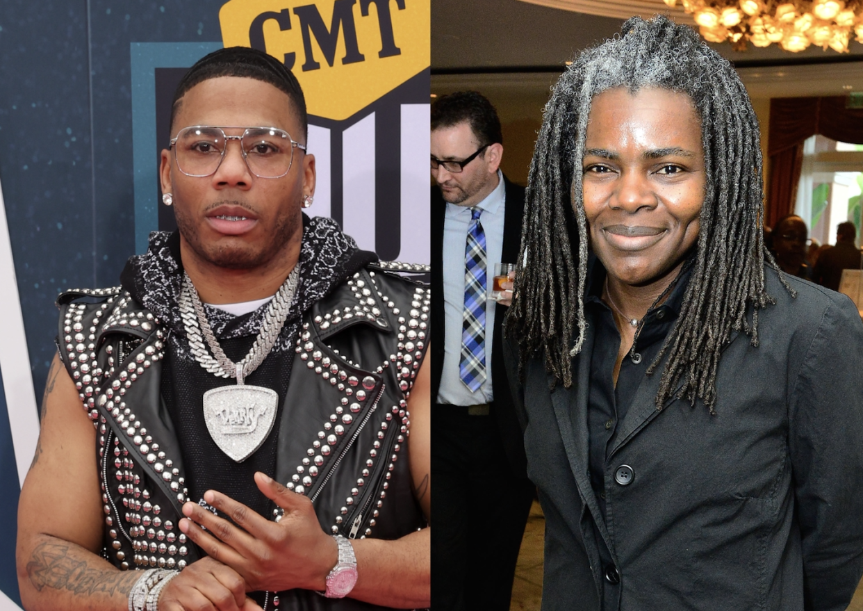 Best Country Karaoke Songs pictured: Nelly and Tracy Chapman | Terry Wyatt/Getty Images & Jerod Harris/Getty Images