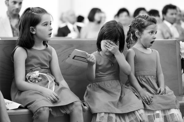 <div class="caption-credit"> Photo by: Studio Cabrelli</div><div class="caption-title">Adorable Flower Girls</div>These flower girls' reactions to the couple's first kiss are just priceless.