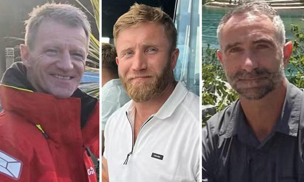 <span>John Chapman, James ‘Jim’ Henderson and James Kirby, three Britons among the seven WCK aid workers killed in an Israeli air strike in Gaza.</span><span>Photograph: PA</span>