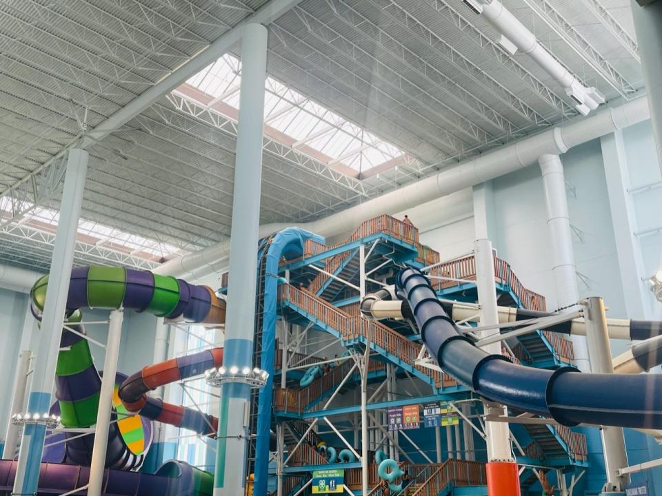 Levels of tube water slides indoors at Kalahari