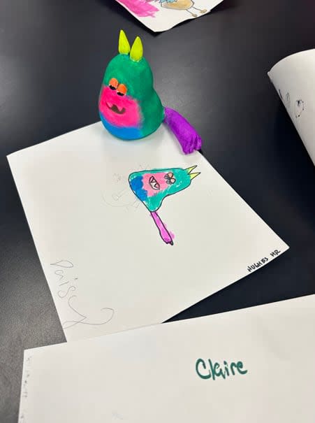 High school students recreated what elementary students drew on paper.