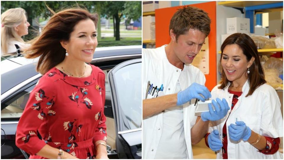 Princess Mary stuns in red for hospital visit