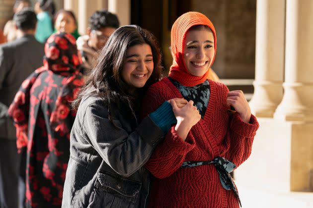 Kamala Khan and Yasmeen Fletcher, who plays Nakia, offer an empowering reflection of young Muslim Americans. (Photo: Daniel McFadden/Marvel Studios)