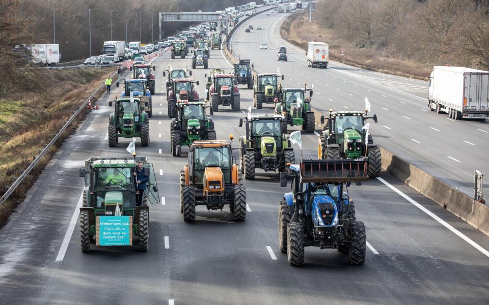 tractors on the motorway