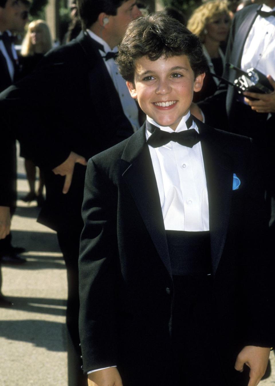 <p>The young star of "Little Monsters" and "The Wizard" handsomely wore a tuxedo for his red carpet appearance.</p>