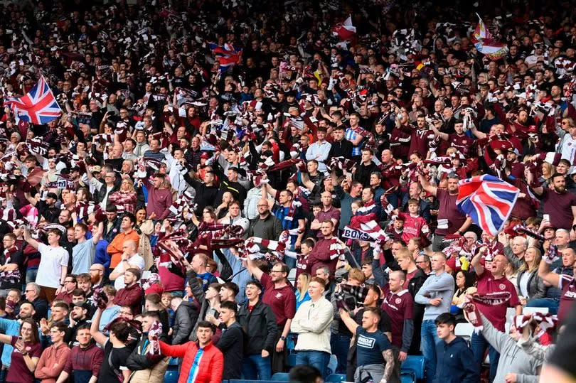 Hearts fans at Hampden