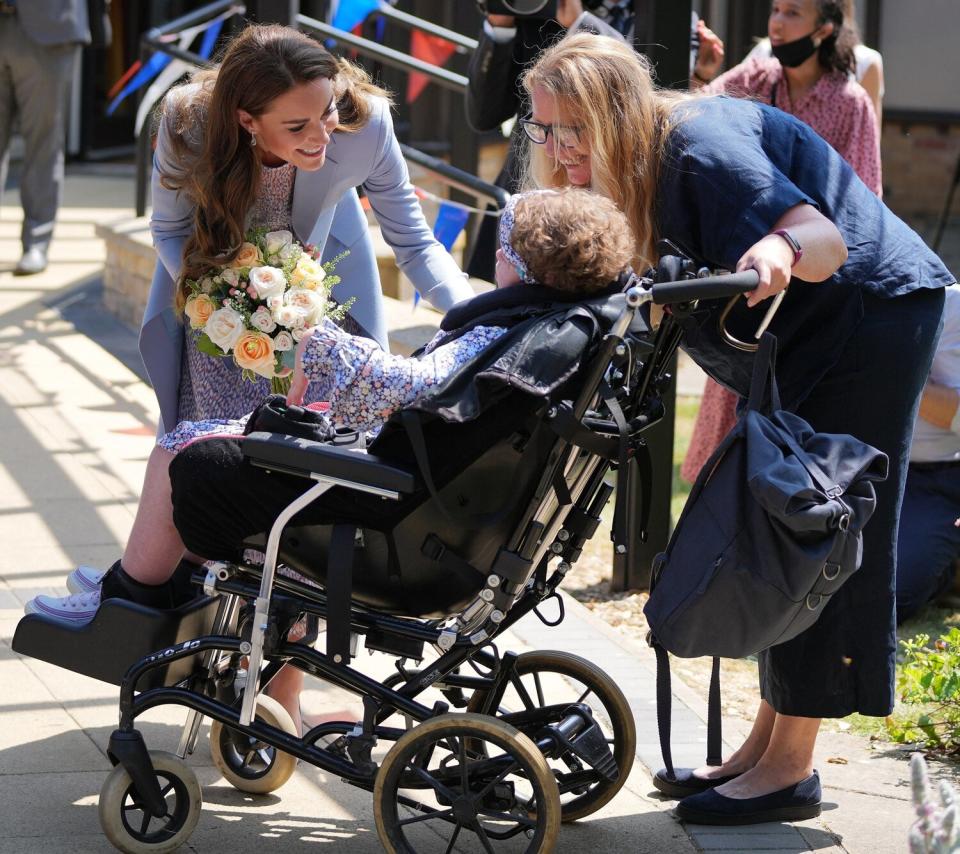 The Duke and Duchess of Cambridge visit East Anglia's Children's Hospices (EACH), to meet families who are receiving support as well as long serving staff members in Milton, Cambridgeshire