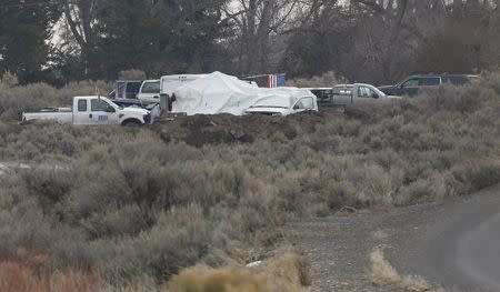 A view of the former occupiers campsite at the headquarters to the Malheur National Wildlife Refuge outside Burns, Oregon, U.S. on February 12, 2016. REUTERS/Jim Urquhart/File Photo